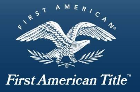 First American Title logo: white eagle with olive branches on a blue background, company name displayed below.